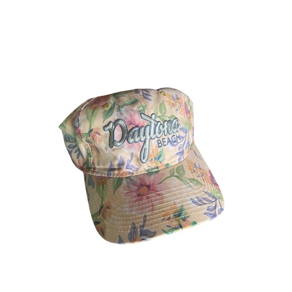 The Game "Daytona Beach" Floral Florida Yellow Strap Patch Logo Hat I OSFM - Picture 3 of 9